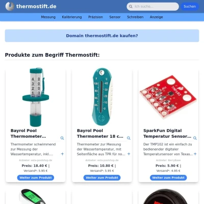 Screenshot thermostift.de