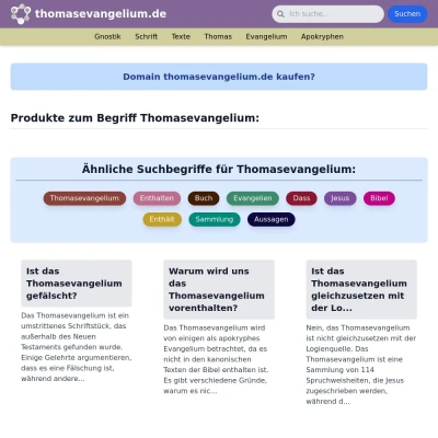 Screenshot thomasevangelium.de