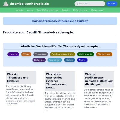 Screenshot thrombolysetherapie.de