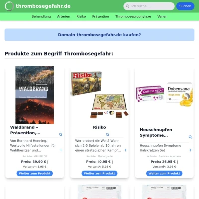 Screenshot thrombosegefahr.de