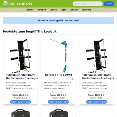 Screenshot ths-logistik.de