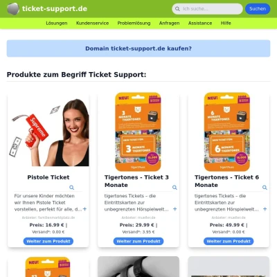 Screenshot ticket-support.de