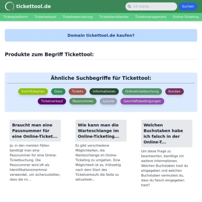 Screenshot tickettool.de