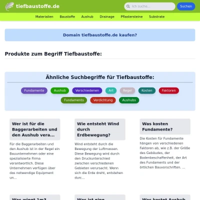 Screenshot tiefbaustoffe.de