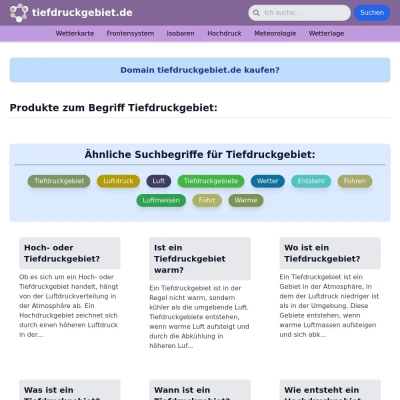 Screenshot tiefdruckgebiet.de