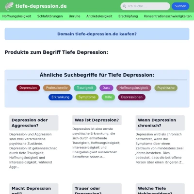 Screenshot tiefe-depression.de