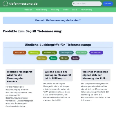 Screenshot tiefenmessung.de