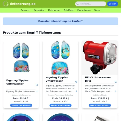 Screenshot tiefenortung.de