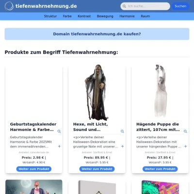 Screenshot tiefenwahrnehmung.de