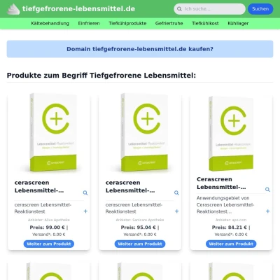 Screenshot tiefgefrorene-lebensmittel.de