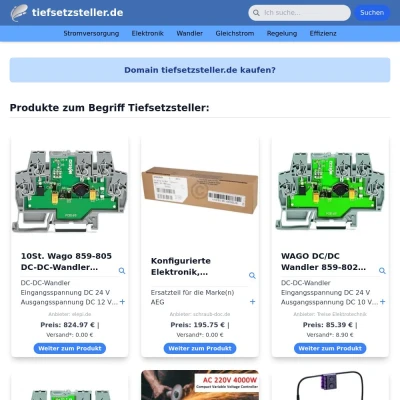 Screenshot tiefsetzsteller.de