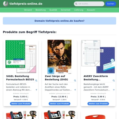 Screenshot tiefstpreis-online.de