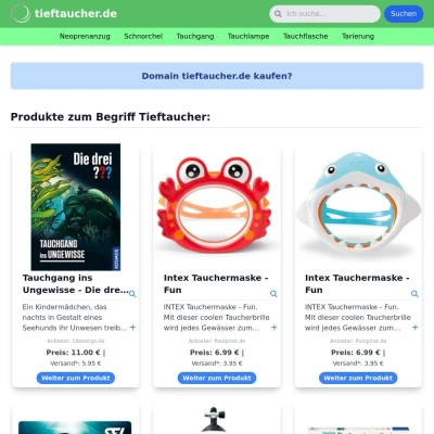 Screenshot tieftaucher.de