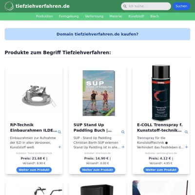 Screenshot tiefziehverfahren.de