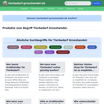 Screenshot tierbedarf-grosshandel.de