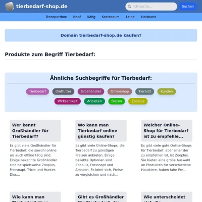 Screenshot tierbedarf-shop.de