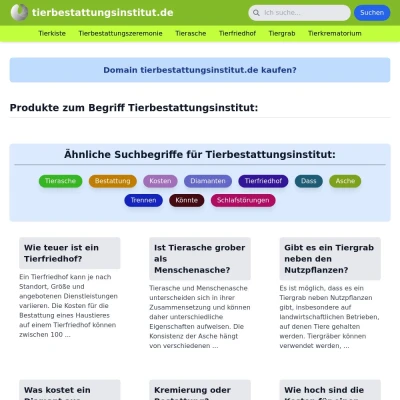 Screenshot tierbestattungsinstitut.de