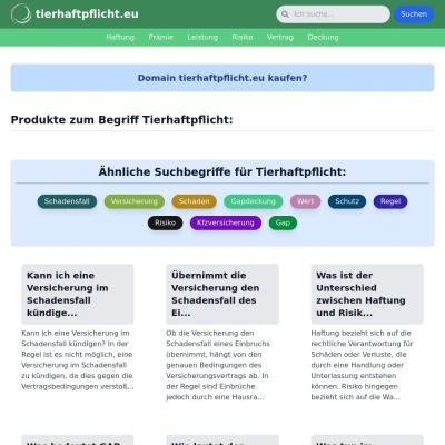 Screenshot tierhaftpflicht.eu