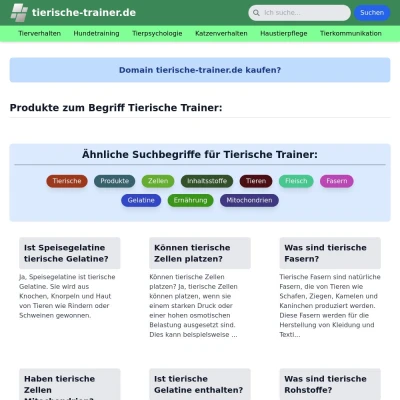 Screenshot tierische-trainer.de