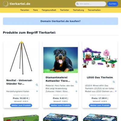 Screenshot tierkartei.de