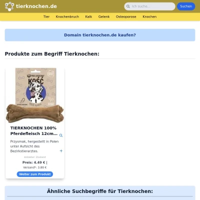 Screenshot tierknochen.de