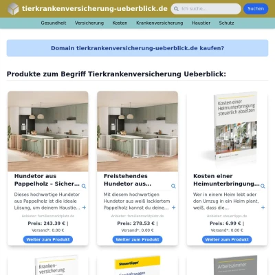 Screenshot tierkrankenversicherung-ueberblick.de