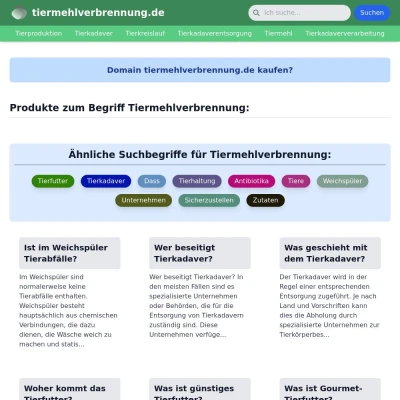 Screenshot tiermehlverbrennung.de