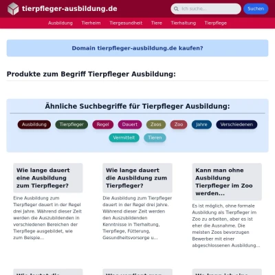 Screenshot tierpfleger-ausbildung.de