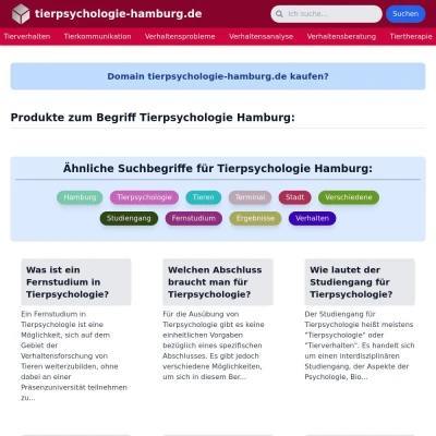 Screenshot tierpsychologie-hamburg.de