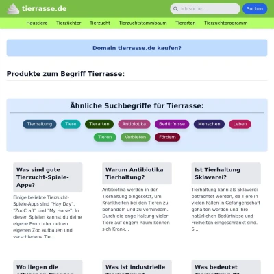 Screenshot tierrasse.de