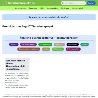 Screenshot tierschutzprojekt.de