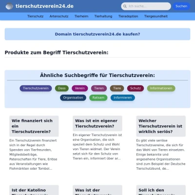 Screenshot tierschutzverein24.de