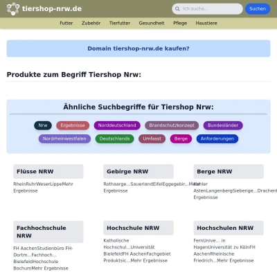 Screenshot tiershop-nrw.de