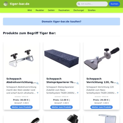 Screenshot tiger-bar.de