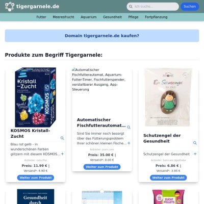 Screenshot tigergarnele.de