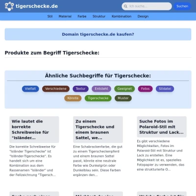 Screenshot tigerschecke.de