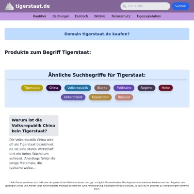 Screenshot tigerstaat.de