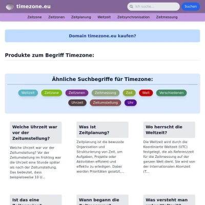 Screenshot timezone.eu