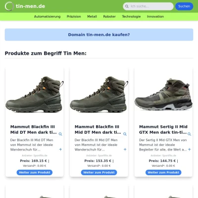 Screenshot tin-men.de