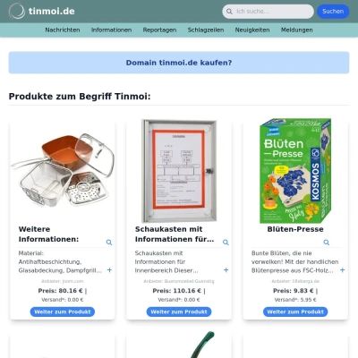 Screenshot tinmoi.de