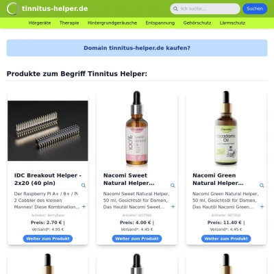 Screenshot tinnitus-helper.de
