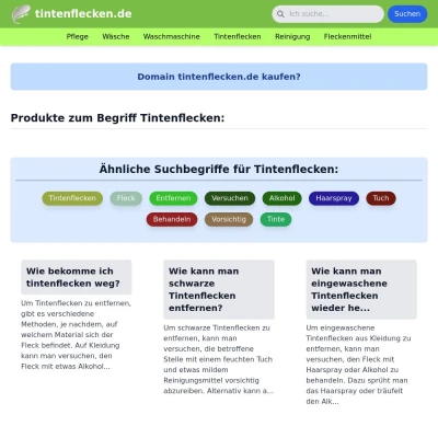 Screenshot tintenflecken.de