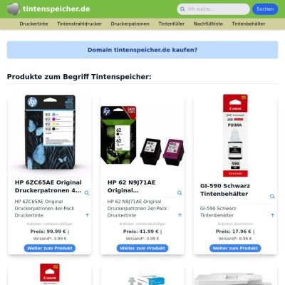 Screenshot tintenspeicher.de