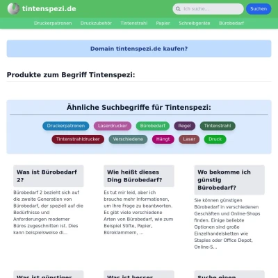 Screenshot tintenspezi.de