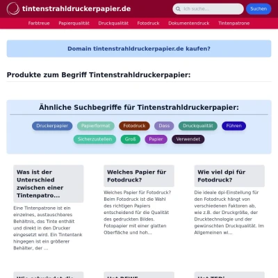 Screenshot tintenstrahldruckerpapier.de