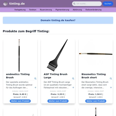 Screenshot tinting.de