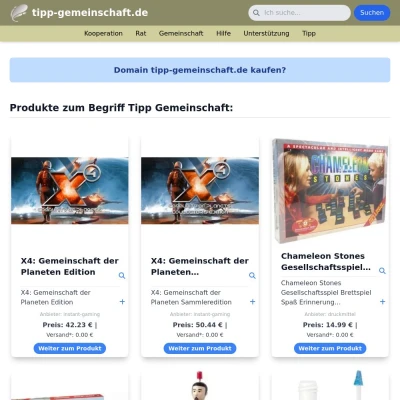 Screenshot tipp-gemeinschaft.de