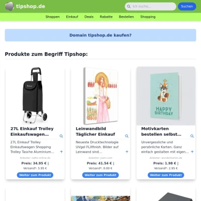 Screenshot tipshop.de