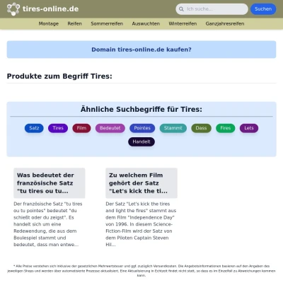 Screenshot tires-online.de