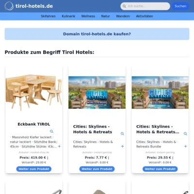 Screenshot tirol-hotels.de